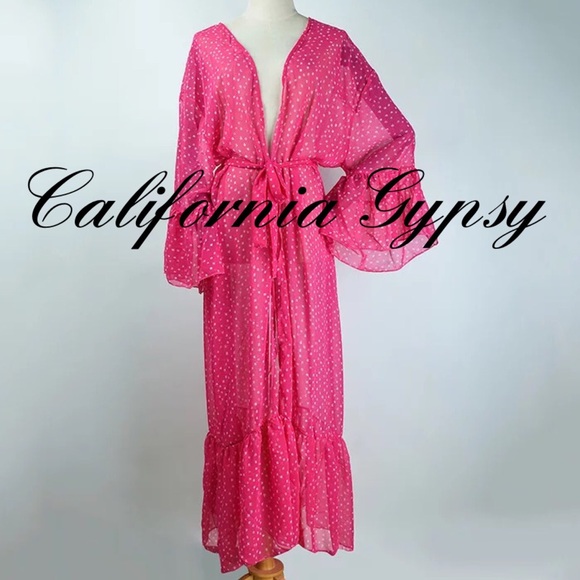 Chiffon Ruffle Coverup Duster Kimonos - Picture 3 of 13
